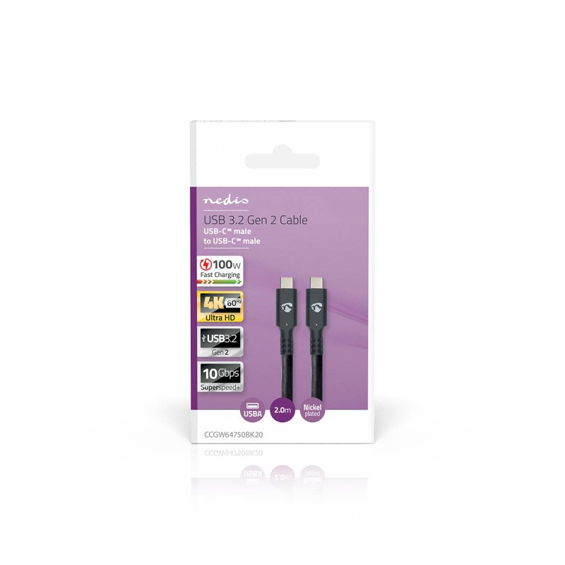 USB kabel | USB 3.2 Gen 2 | USB-C™ Zástrčka  CCGW64750BK20 - obrázek č. 2