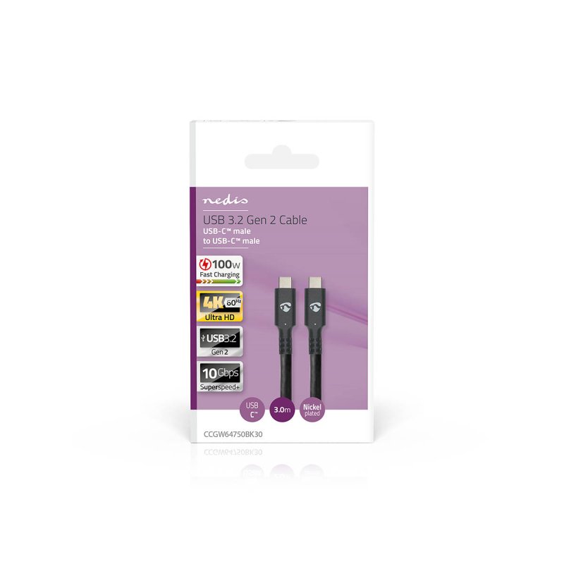 USB kabel | USB 3.2 Gen 2 | USB-C™ Zástrčka  CCGW64750BK30 - obrázek č. 2