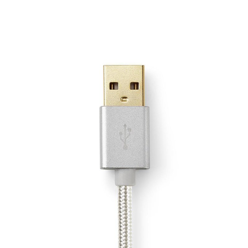 USB kabel | USB 2.0 | USB-A Zástrčka | USB-A Zástrčka | 10 W | 480 Mbps | Pozlacené | 2.00 m | Kulatý | Nylon / Opletený | Hliní - obrázek č. 1
