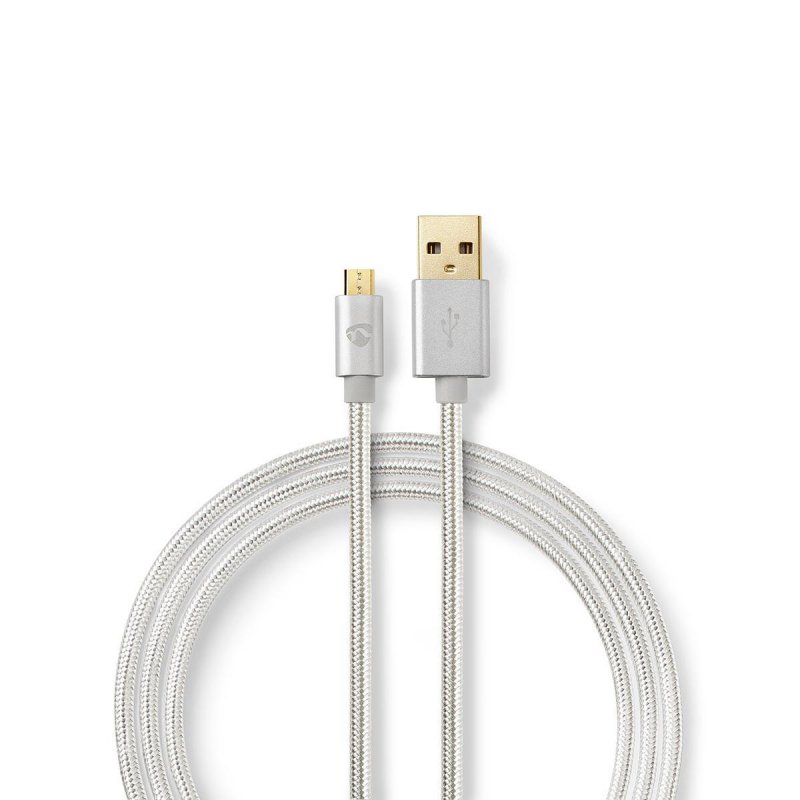 USB kabel | USB 2.0 | USB-A Zástrčka | USB Micro-B Zástrčka | 15 W | 480 Mbps | Pozlacené | 1.00 m | Kulatý | Nylon / Opletený | - obrázek produktu