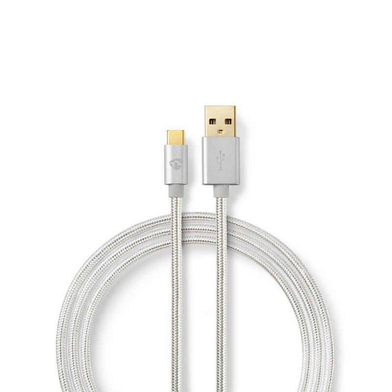 USB kabel | USB 2.0 | USB-A Zástrčka | USB-C™ Zástrčka | 480 Mbps | Pozlacené | 3.00 m | Kulatý | Nylon / Opletený | Hliník | Bo - obrázek produktu