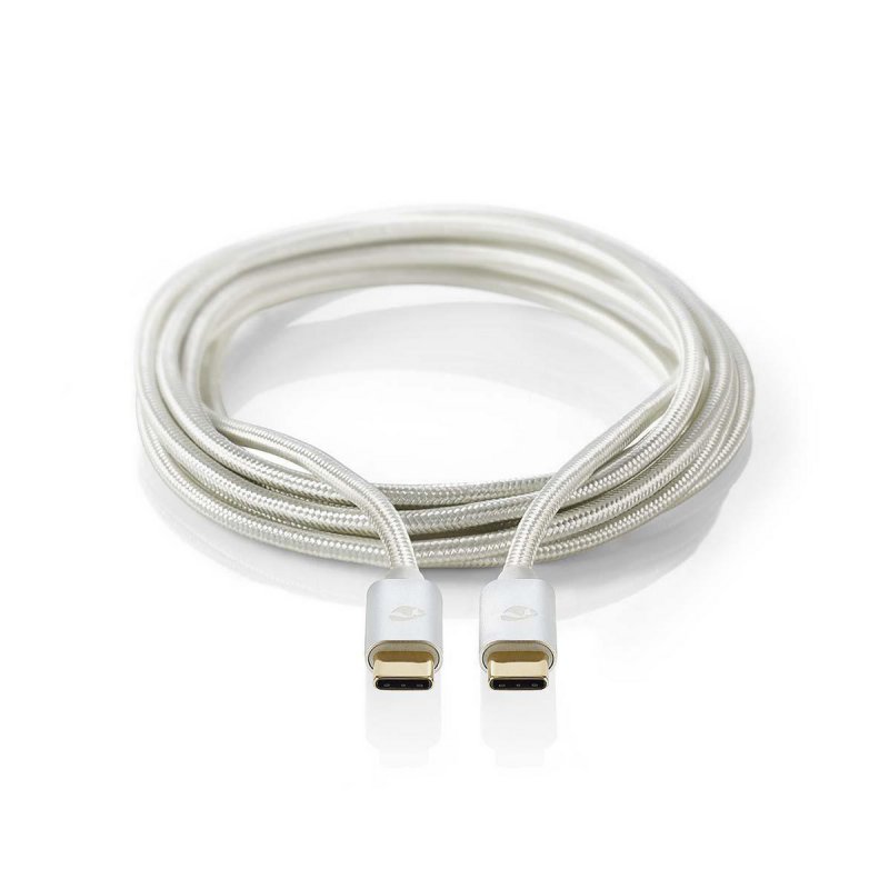 USB kabel | USB 2.0 | USB-C™ Zástrčka | USB-C™ Zástrčka | 10 W | 480 Mbps | Pozlacené | 2.00 m | Kulatý | Nylon / Opletený | Hli - obrázek č. 1