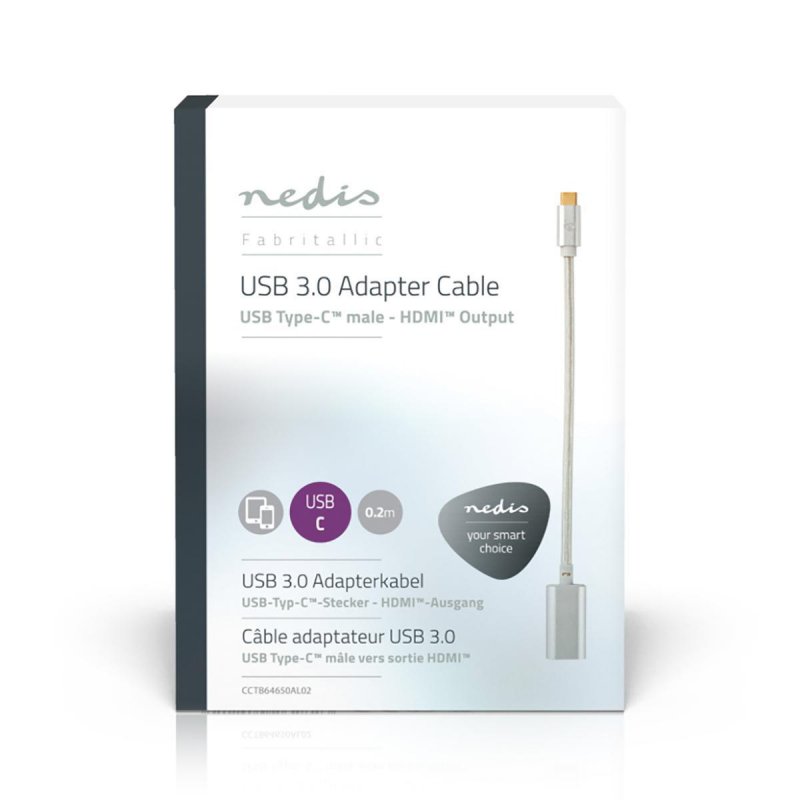 USB Adaptér | USB 3.2 Gen 1 | USB-C™ Zástrčka | HDMI ™ Zásuvka / Výstup HDMI™ | 5 Gbps | 0.20 m | Kulatý | Pozlacené | Nylon / O - obrázek č. 3