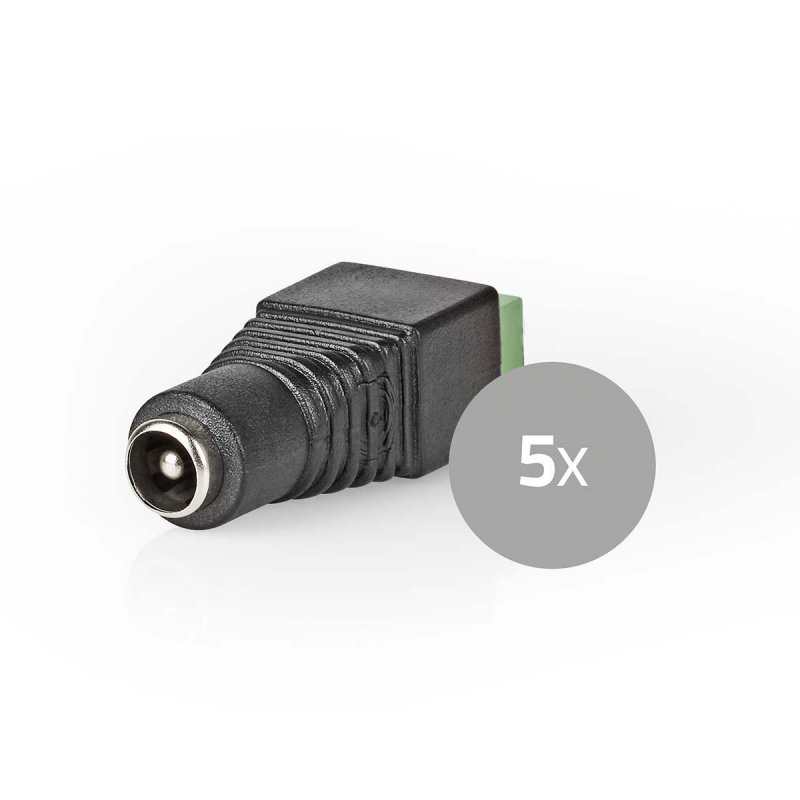 CCTV Bezpečnostní Konektor | 5x | 2vodičový na DC Zástrčku | 5,5 x 2,1 mm - obrázek produktu