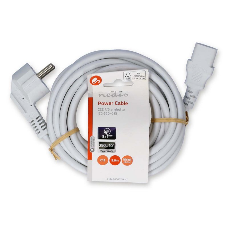 Napájecí kabel | Typ F Zástrčka  CEGL10000WT50 - obrázek č. 2