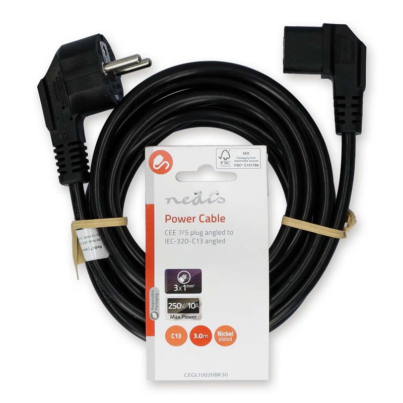 Napájecí kabel | Typ F Zástrčka  CEGL10020BK30 - obrázek č. 2