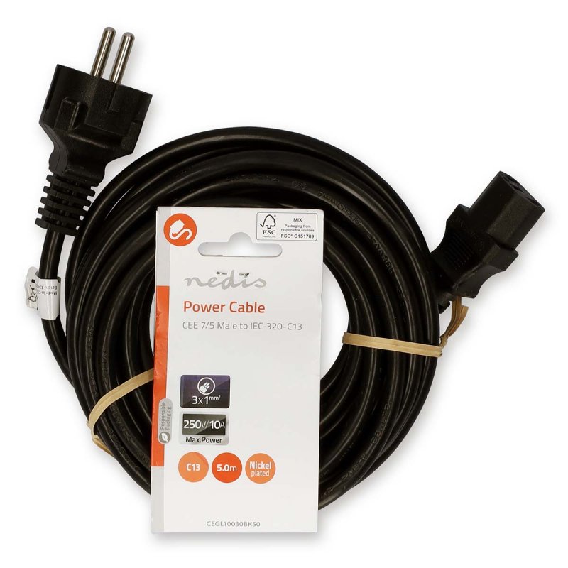 Napájecí kabel | Typ F Zástrčka  CEGL10030BK50 - obrázek č. 2
