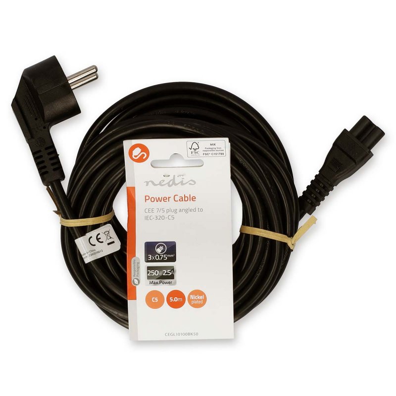Napájecí kabel | Typ F Zástrčka  CEGL10100BK50 - obrázek č. 2