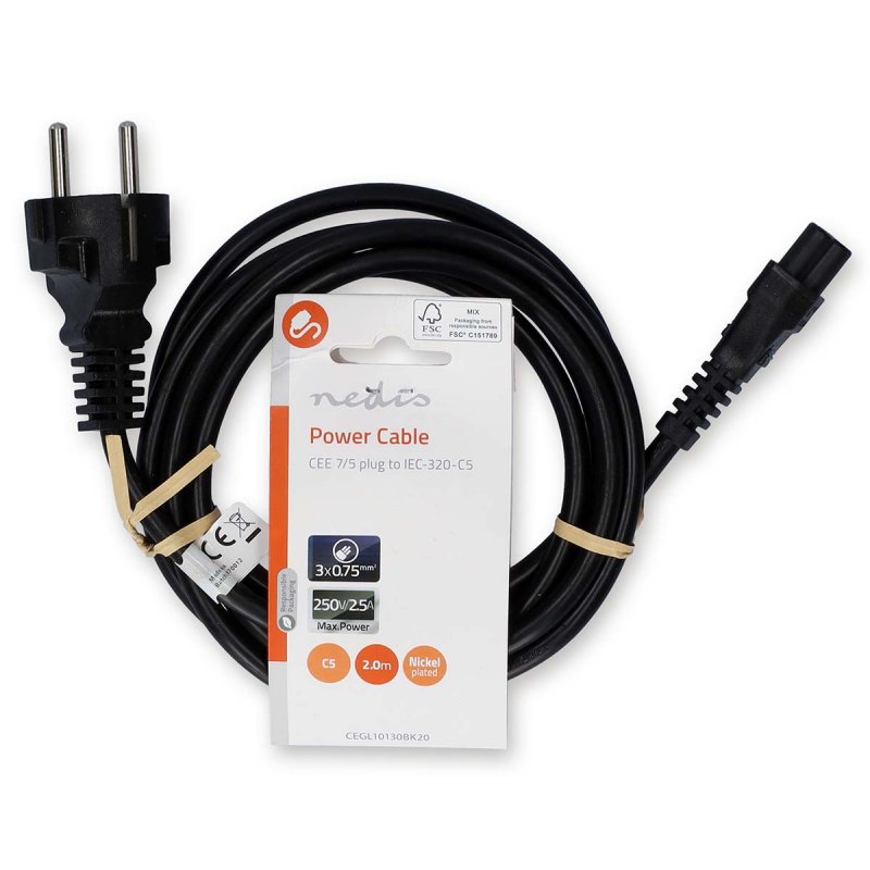 Napájecí kabel | Typ F Zástrčka  CEGL10130BK20 - obrázek č. 2