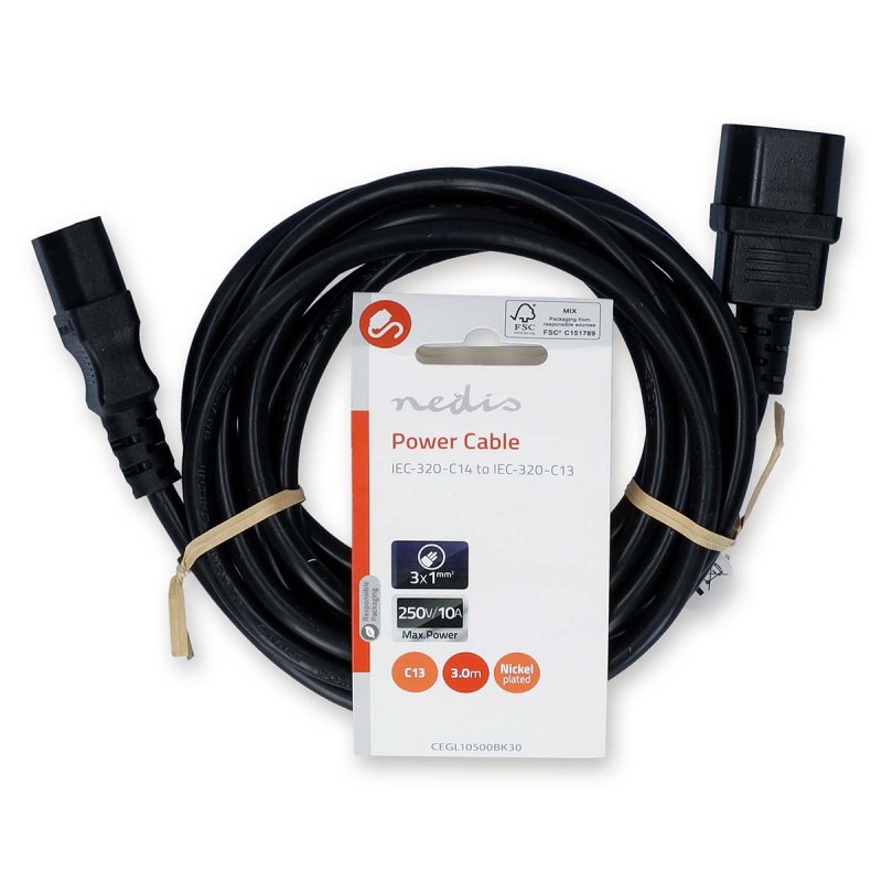 Napájecí kabel | IEC-320-C14  CEGL10500BK30 - obrázek č. 2