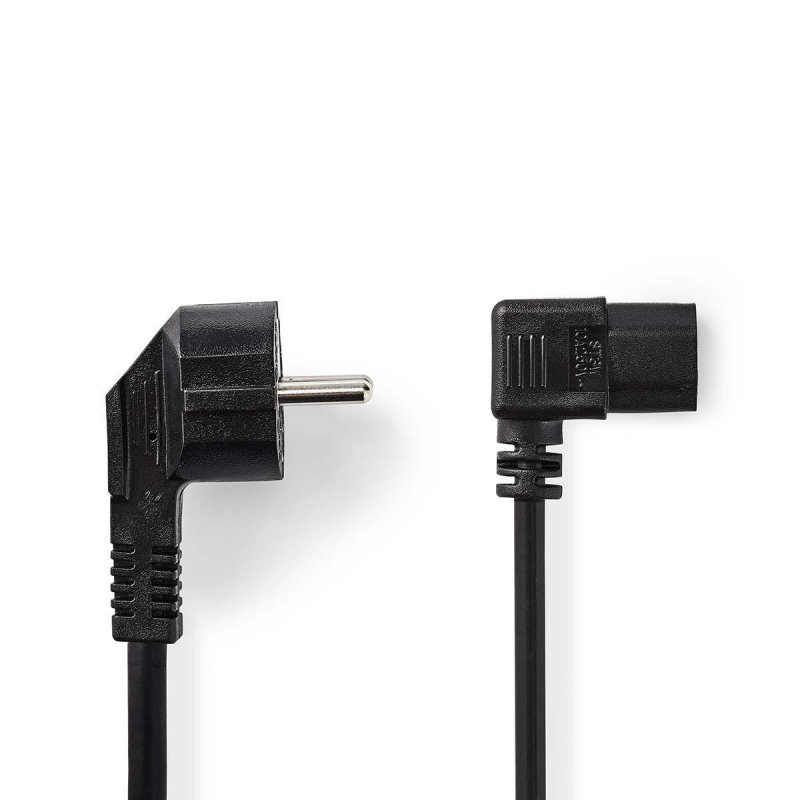 Napájecí kabel | Typ F Zástrčka | IEC-320-C13 | Úhlový | Úhlový | Poniklované | 10.0 m | Kulatý | PVC | Černá | Obálka - obrázek produktu