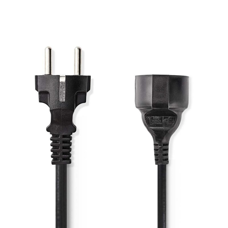Napájecí kabel | Typ F Zástrčka | Typ F Zásuvka | Přímý | Přímý | Poniklované | 2.00 m | Kulatý | PVC | Černá | Obálka - obrázek produktu