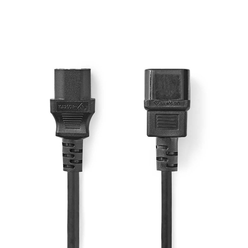 Napájecí kabel | IEC-320-C14 | IEC-320-C13 | Přímý | Přímý | Poniklované | 2.00 m | Kulatý | PVC | Černá | Obálka - obrázek produktu