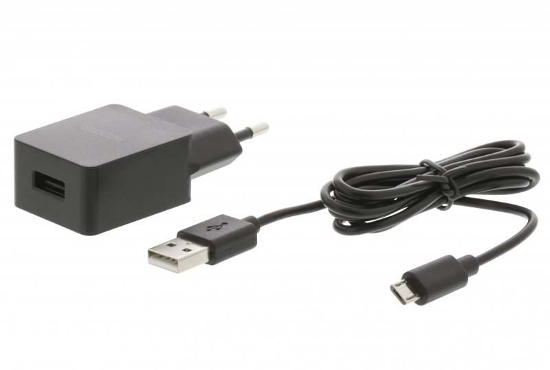 Nabíječka 1-Výstup 2.1 A Micro USB Černá - obrázek č. 1