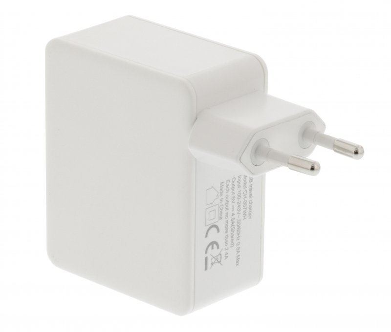 Nabíječka 4-Výstupy 4.8 A USB Bílá (CH-007WH) - obrázek č. 5