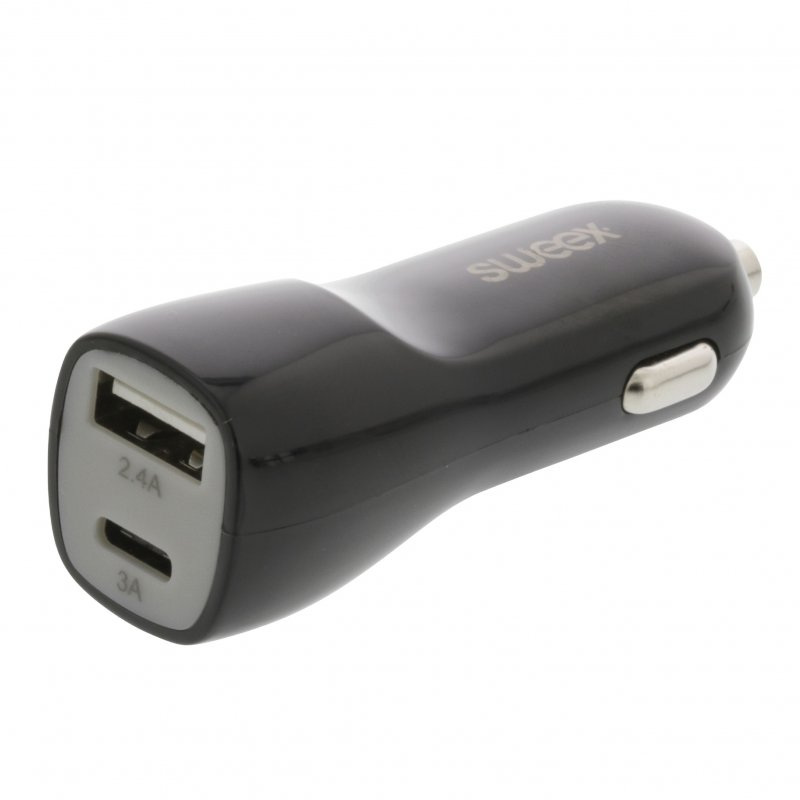 Nabíječka Do Auta 2-Výstupy 3.4 A USB / USB-C Černá - obrázek č. 1