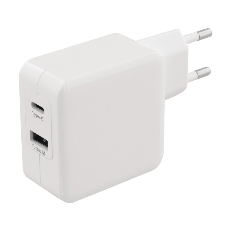 Nabíječka 2-Výstupy 4.8 A USB / USB-C Bílá - obrázek č. 1