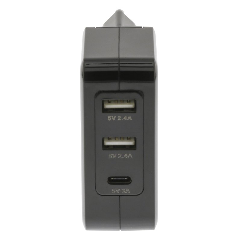 Nabíječka 3-Výstupy 4.8 A 2x USB / USB-C Černá - obrázek č. 6