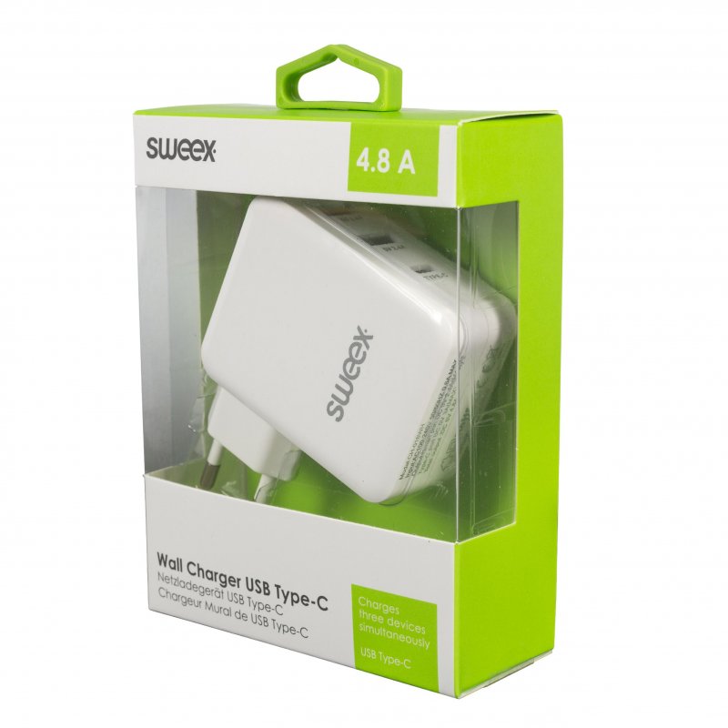 Nabíječka 3-Výstupy 4.8 A 2x USB / USB-C Bílá - obrázek č. 8