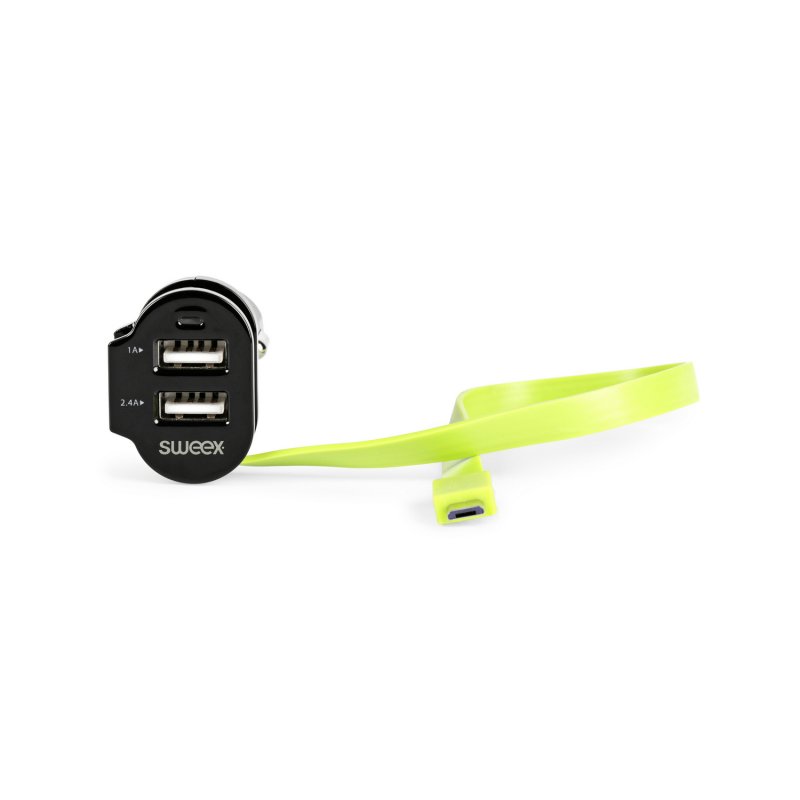 Nabíječka Do Auta 3-Výstupy 6 A 2x USB / Micro USB Černá/Zelená CH-023BL - obrázek č. 6