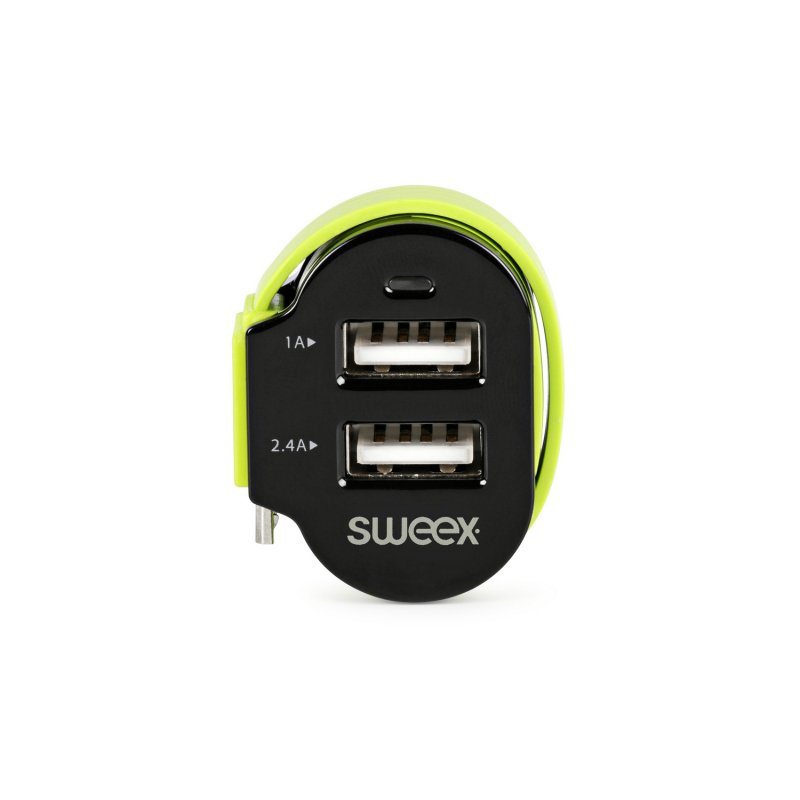 Nabíječka Do Auta 3-Výstupy 6 A 2x USB / Micro USB Černá/Zelená CH-023BL - obrázek produktu