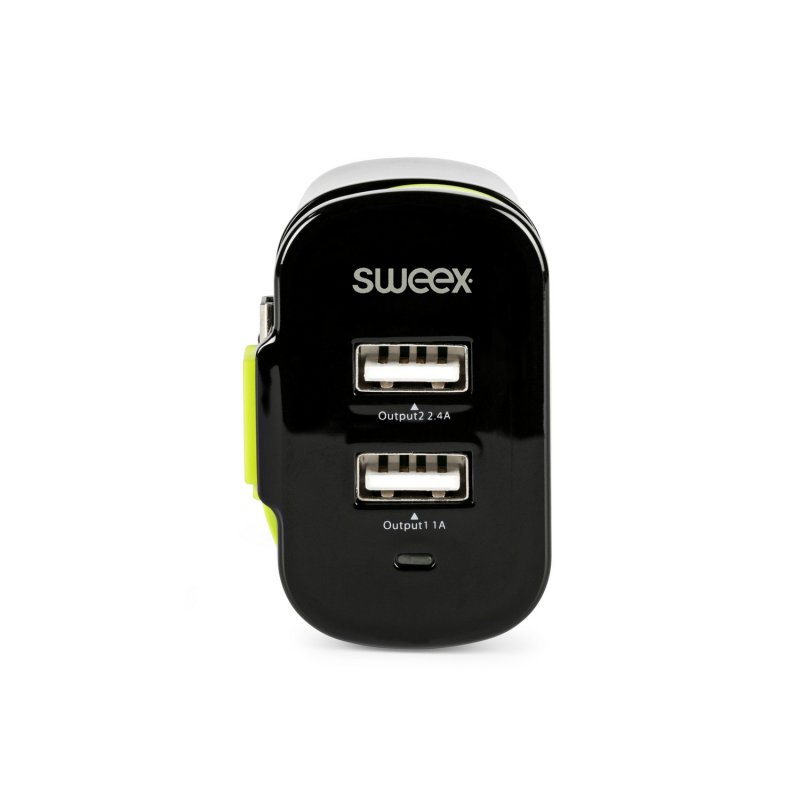 Nabíječka 3-Výstupy 3 A 2x USB / Micro USB Černá/Zelená - obrázek produktu