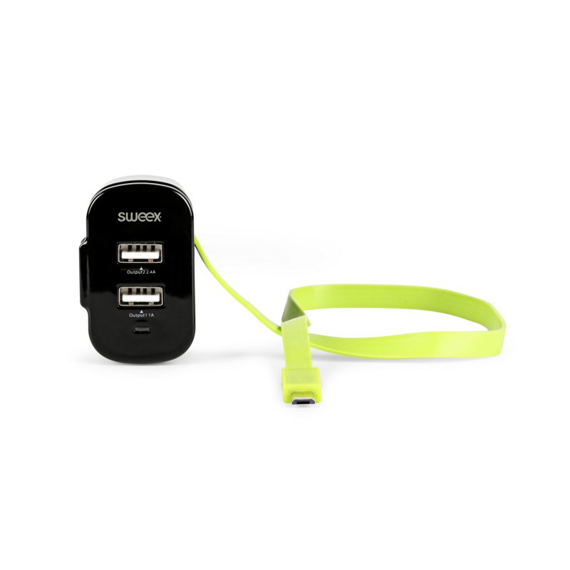 Nabíječka 3-Výstupy 3 A 2x USB / Micro USB Černá/Zelená - obrázek č. 6