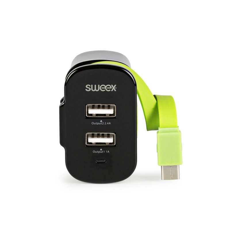 Nabíječka 3-Výstupy 3 A 2x USB / USB-C Černá/Zelená - obrázek č. 1