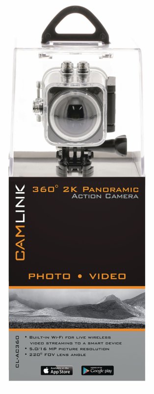 Akční Full HD kamera 360 ° 2K Wi-Fi / Mikrofon Černá - obrázek č. 9