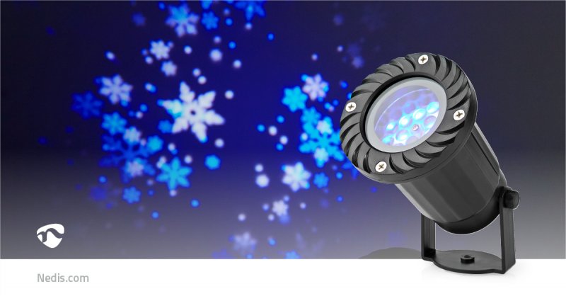 LED projektor sněhové vločky bílé a modré, voděodolný IP44 - obrázek č. 4