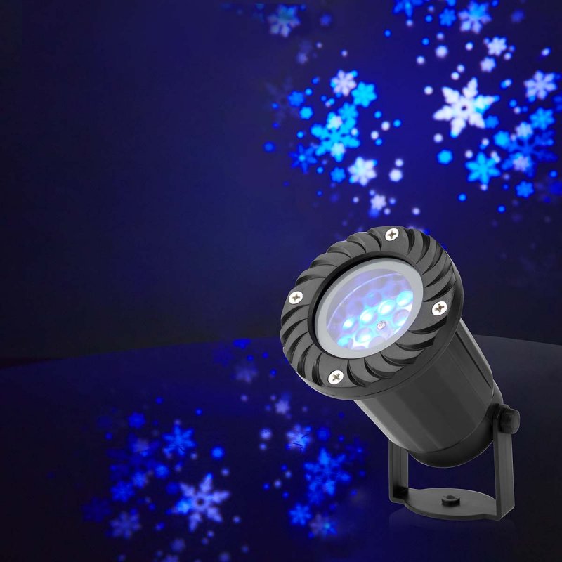 LED projektor sněhové vločky bílé a modré, voděodolný IP44 - obrázek č. 7