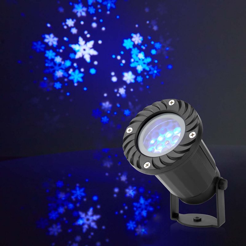 LED projektor sněhové vločky bílé a modré, voděodolný IP44 - obrázek produktu