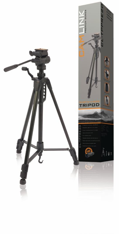 Premium Fotoaparát / Kamera Stativ Náklon & Natočení 148 cm Černá - obrázek č. 1