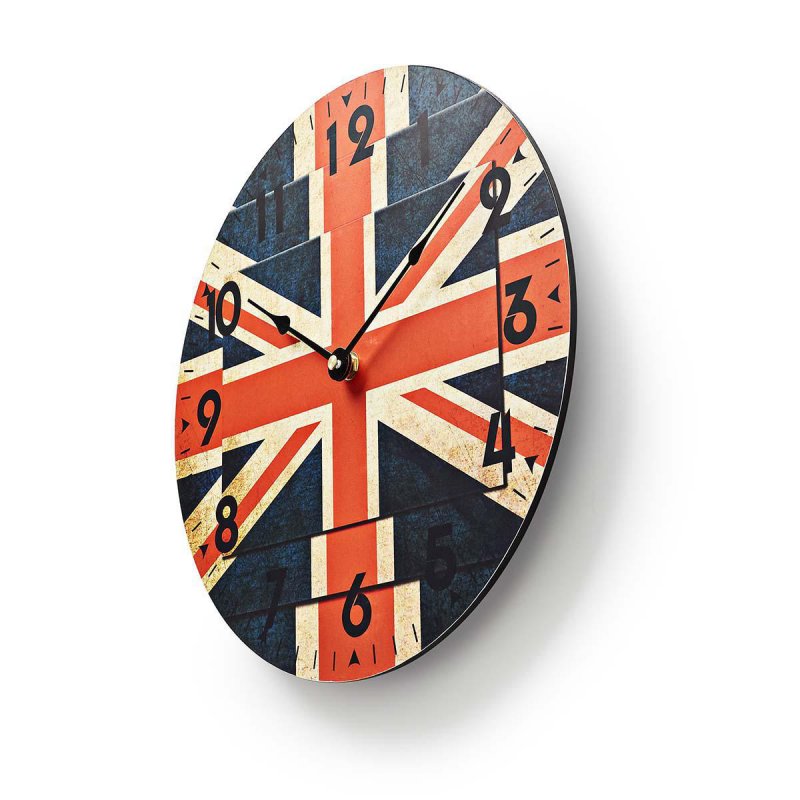 Kulaté Nástěnné Hodiny | Průměr 30 cm | Obrázek Britské Vlajky - obrázek č. 1