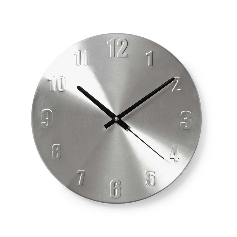 Nástěnné hodiny | Průměr: 300 mm | Kov | Stříbrná - obrázek produktu