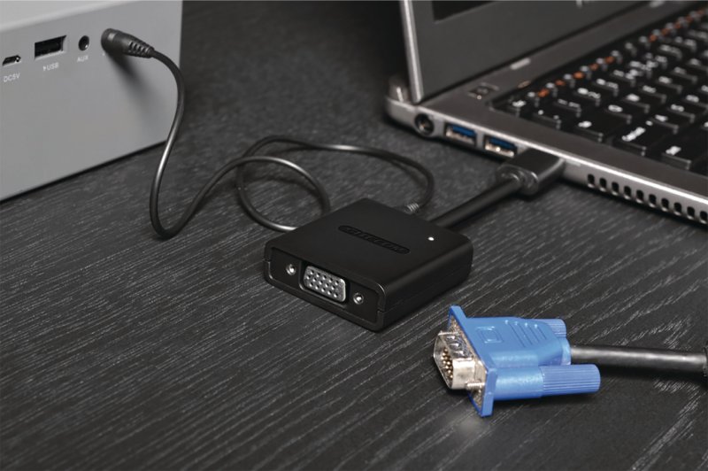 Adaptér High Speed HDMI HDMI - VGA Zásuvka + 3.5mm Zásuvka / USB Micro B Zásuvka Černá - obrázek č. 5