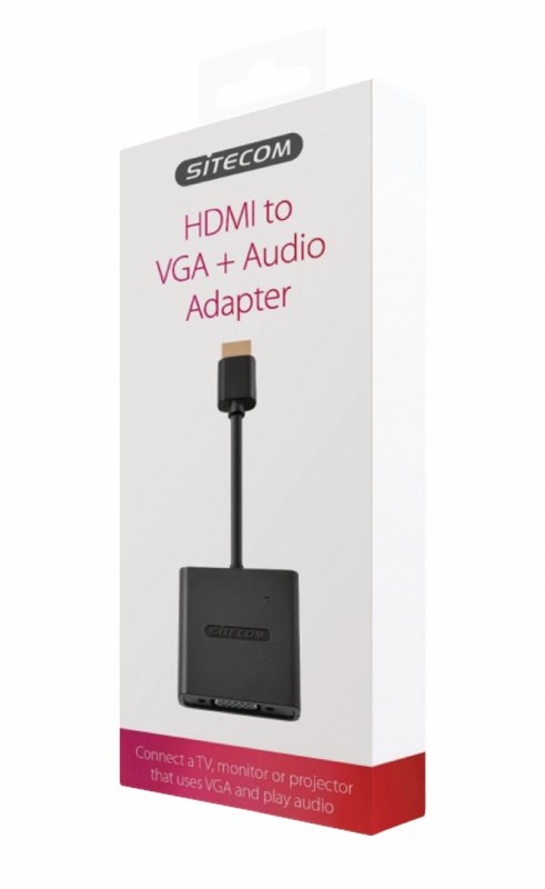 Adaptér High Speed HDMI HDMI - VGA Zásuvka + 3.5mm Zásuvka / USB Micro B Zásuvka Černá - obrázek č. 4