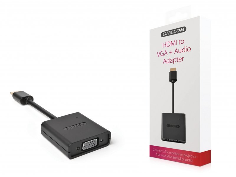 Adaptér High Speed HDMI HDMI - VGA Zásuvka + 3.5mm Zásuvka / USB Micro B Zásuvka Černá - obrázek produktu