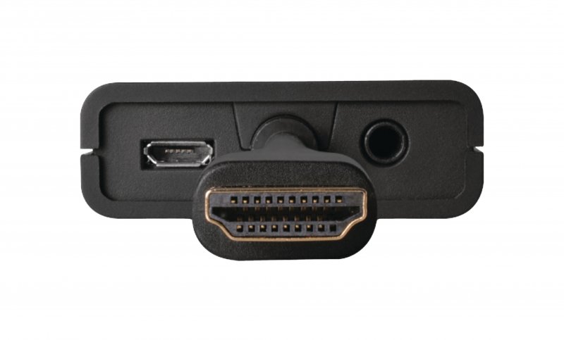 Adaptér High Speed HDMI HDMI - VGA Zásuvka + 3.5mm Zásuvka / USB Micro B Zásuvka Černá - obrázek č. 7