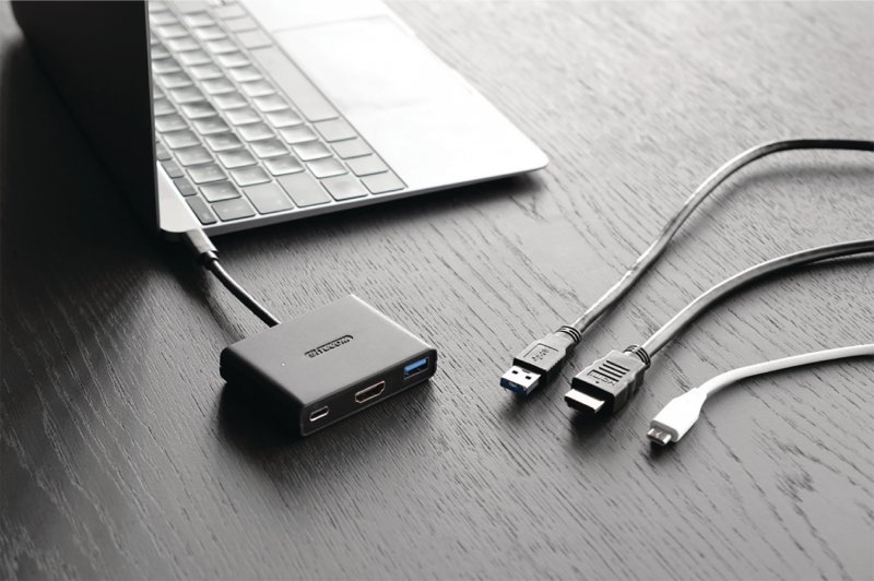 Adaptér USB-C Zástrčka - USB A Zásuvka / USB-C Zásuvka / HDMI Zásuvka Černá - obrázek č. 5