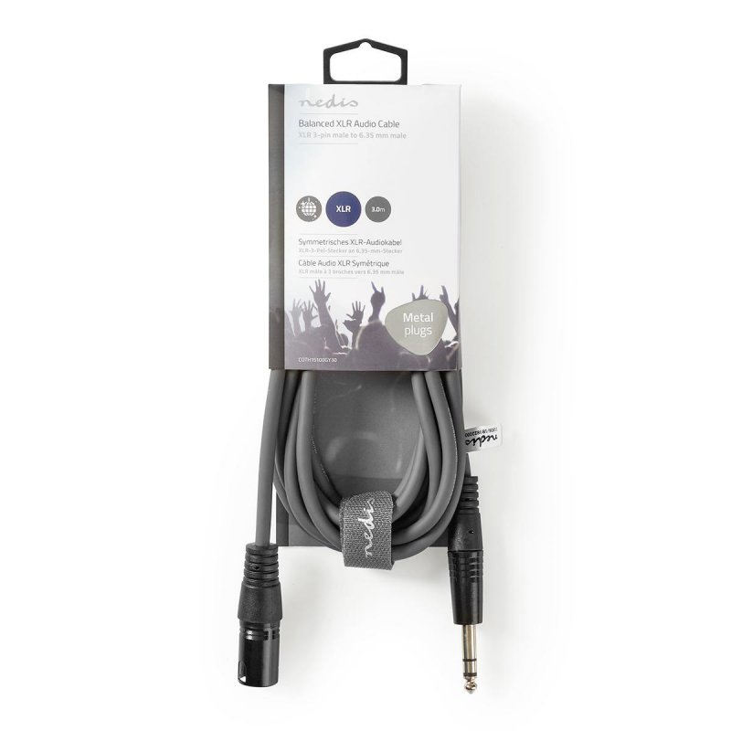 Vyvážený Audio kabel | XLR 3pinový Zástrčka  COTH15100GY30 - obrázek č. 2