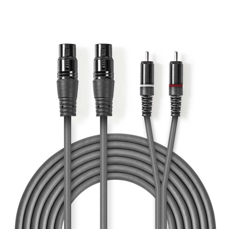 Vyvážený Audio kabel | 2x XLR 3pinová Zásuvka  COTH15230GY15 - obrázek produktu