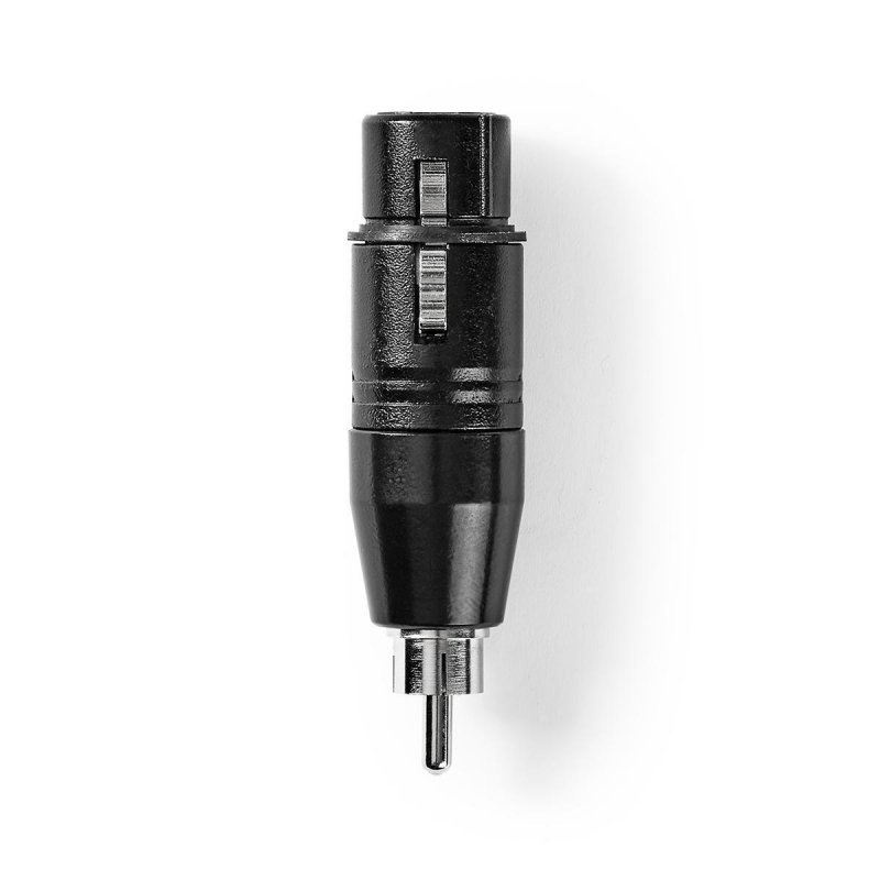 XLR adaptér | XLR 3kolíková Zásuvka | RCA Zástrčka | Poniklované | Přímý | Kov | Černá | 1 kusů | Plastový Sáček - obrázek produktu