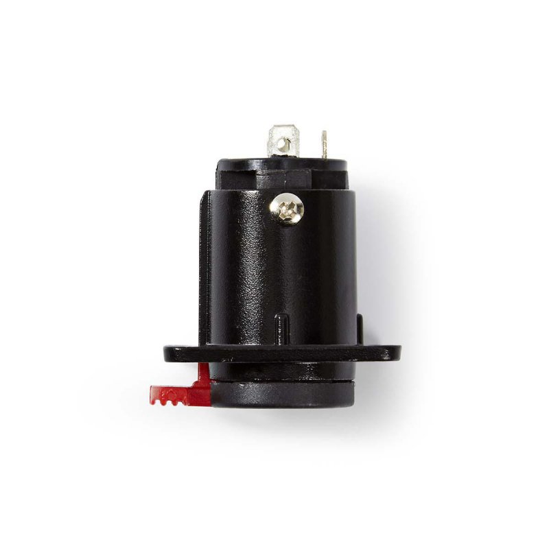 6.35 mm Konektor | Přímý | Zásuvka | Poniklované | Krabička | Průměr vstupního kabelu: 6.0 mm | Hliník | Černá | Plastový Sáček - obrázek č. 1
