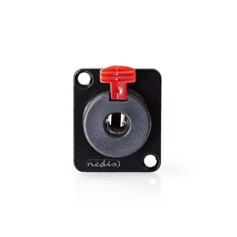 6.35 mm Konektor | Přímý | Zásuvka | Poniklované | Krabička | Průměr vstupního kabelu: 6.0 mm | Hliník | Černá | Plastový Sáček - obrázek produktu