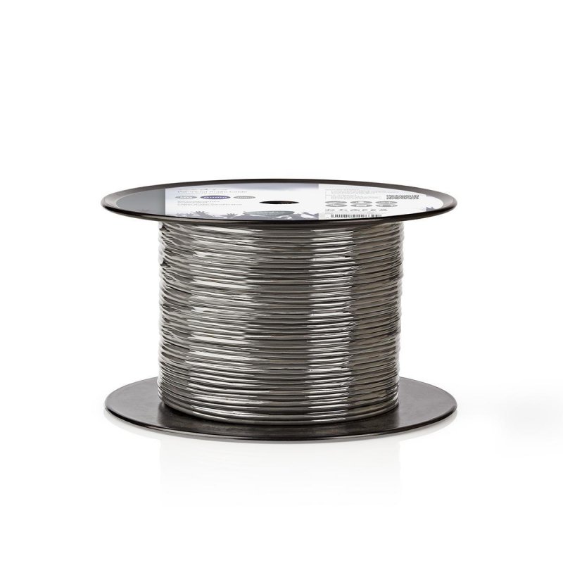 Audio Cable | 2x 0.16 mm² | Měď | 100.0 m | Kulatý | PVC | Tmavě šedá | Role - obrázek č. 1