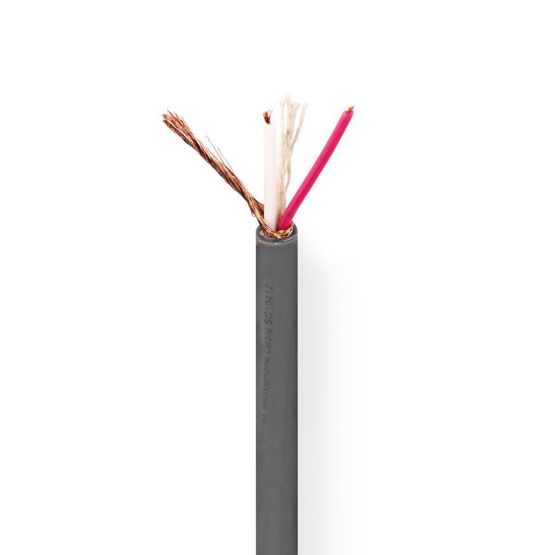 Mikrofonní Kabel | 2x 0.23 mm² | Měď | 100.0 m | Kulatý | PVC | Tmavě šedá | Role - obrázek produktu