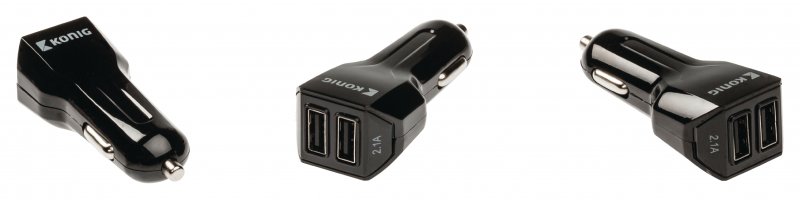 Nabíječka Do Auta 2-Výstupy 3.1 A USB Černá - obrázek č. 4