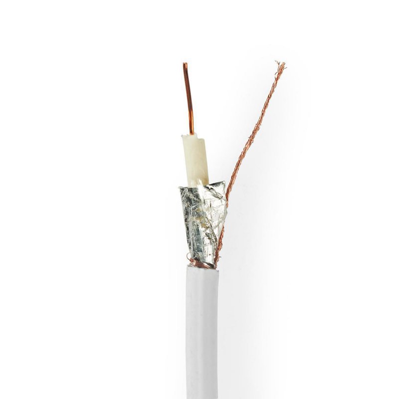Koaxiální Kabel na Cívce | RG6T | 75 Ohm | Dvojité Stínění | ECA | 25.0 m | Koax | PVC | Bílá | Dárkový Box - obrázek produktu
