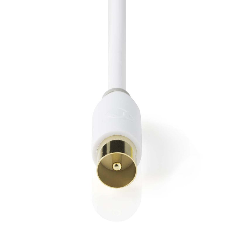 Koaxiální Kabel | IEC (Koax) Zástrčka | IEC (Koax) Zástrčka | Pozlacené | 75 Ohm | 1x Stíněný | 2.00 m | Kulatý | PVC | Bílá | P - obrázek č. 1